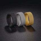 Fashion Elastic Mesh Chain Rings Titanium Stainless Steel Rings For Men Women Wedding Engagement Men Rings Punk Jewelry Gifts