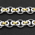 Hiphop Byzantine Round Link Chain Necklace for Women Men Gold Color Stainless Steel Male Thick Chains Jewelry collar