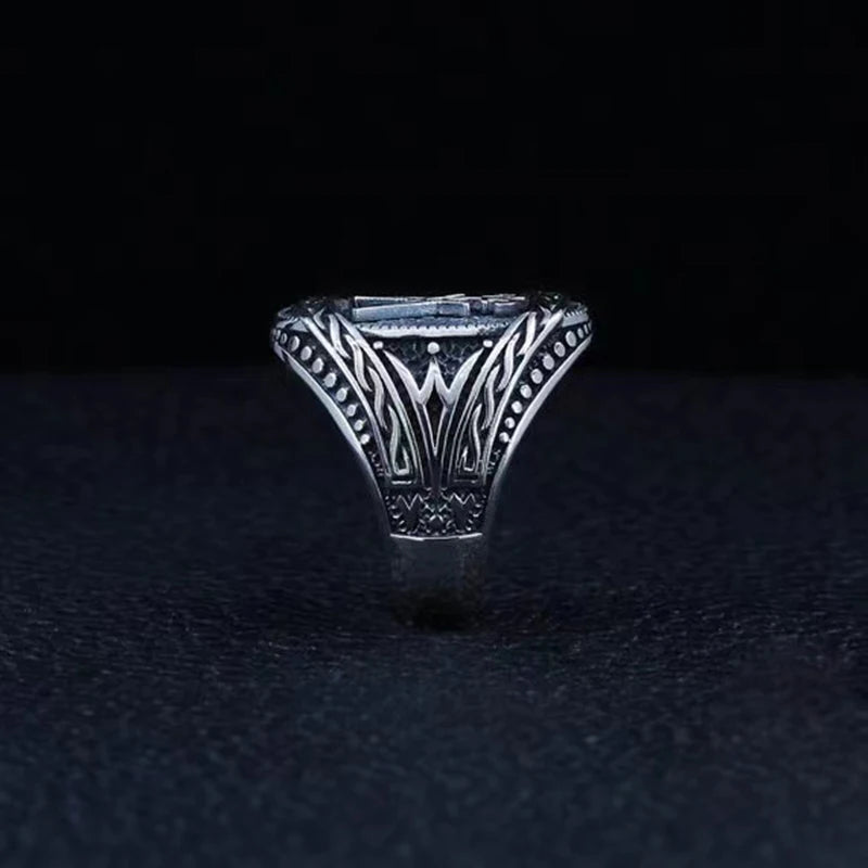Gothic Lucifer Seal Signet Ring — Stainless Steel