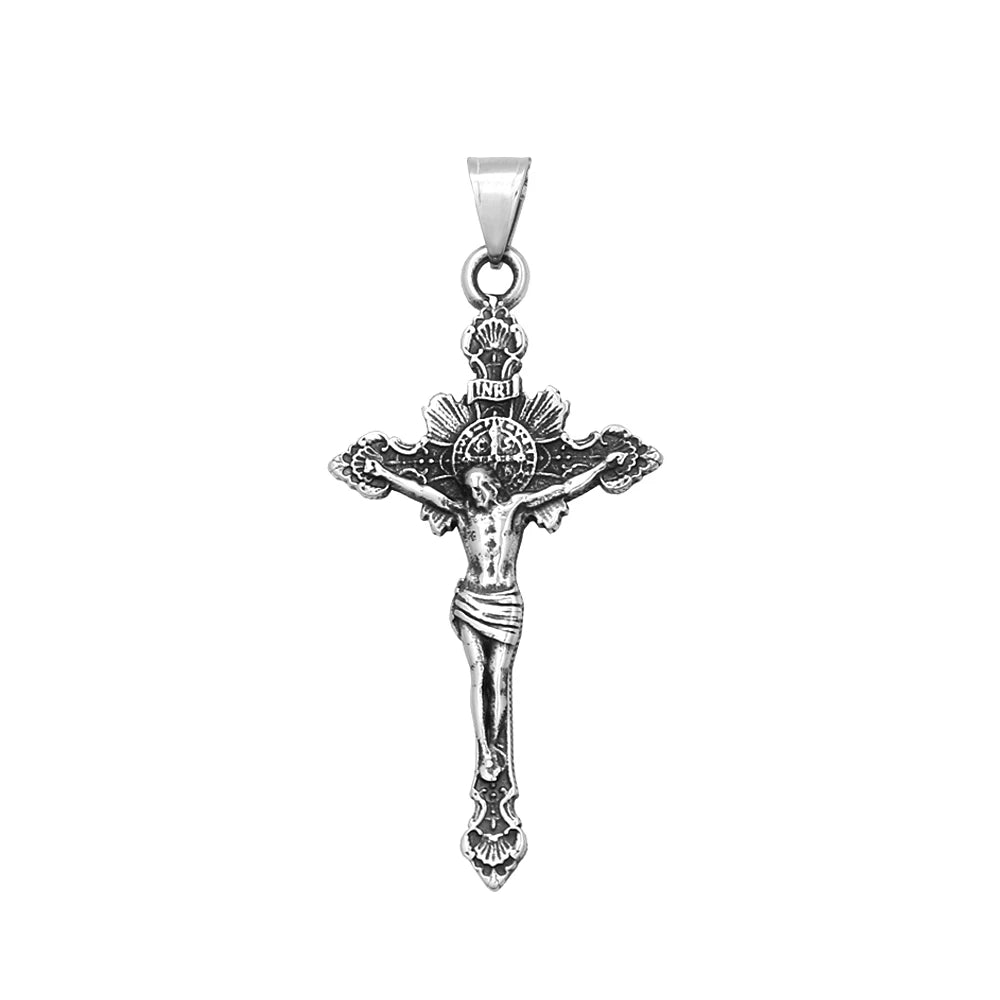 Vintage Jesus Cross Pendant — 316L Stainless Steel
