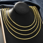 Textured Flat Woven Herringbone Chain Necklace Stackable 60cm