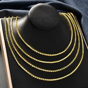 Textured Flat Woven Herringbone Chain Necklace Stackable 60cm