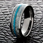 Red Personalized Couple Tungsten Carbide Ring with Spider Pattern Dome Edge,Comfortable Fit, Fashionable Daily Item,Wedding Ring