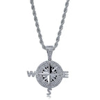 Quality Fashionable Medal Necklace Pendant Pirate Ship Compass Personality Men's Necklace Pendant Hip Hop Jewelry Trend