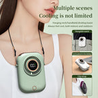 Colorful Hanging Neck Fan Portable Hanging Neck Fan Intelligent Digital Display Colorful Atmosphere Light Five-speed