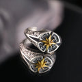 Retro Polaris North Star Adjustable Open Ring For Men Punk Gothic Edgy Brass Jewelry Unisex Accessories Good Fortune