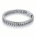 Men's Hip Hop Cuban Chain Bracelet Stainless Steel Wristband Magnetic Clasp Punk Style Trendy Fashion Jewelry Gift for