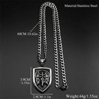 Saint Michael Archangel Knight Necklace Women Men Stainless Steel Silver Color Shield Guardian Angel Christian Amulet Jewelry
