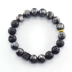 Block Volcanic Lava Stone Bracelet Men Black Classic Matte Obisidian Labradorite Bead Jewelry Women Birthday Gift for
