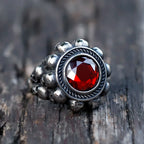 NEW Men's 316L Stainless-Steel Rings Skull Head With Red Zircon Ring Vintage Gothic Punk Jewelry Gifts Free Shipping