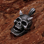 Viking Ghost Skull Pendant Necklace — Stainless