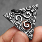 Celtic Knot Triangle Pendant Necklace — Stainless Steel Box Chain