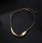 Blue Crystals Geometric Pendants Snake Bone Chain Titanium Steel Men Personality High-end Versatile Necklaces Fashion Jewelry