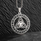 Stainless Steel Trinity Celtic Knot Nordic Rune Pendant Necklace Retro Ethnic Style Irish Knot Lucky Amulet Jewelry for Men