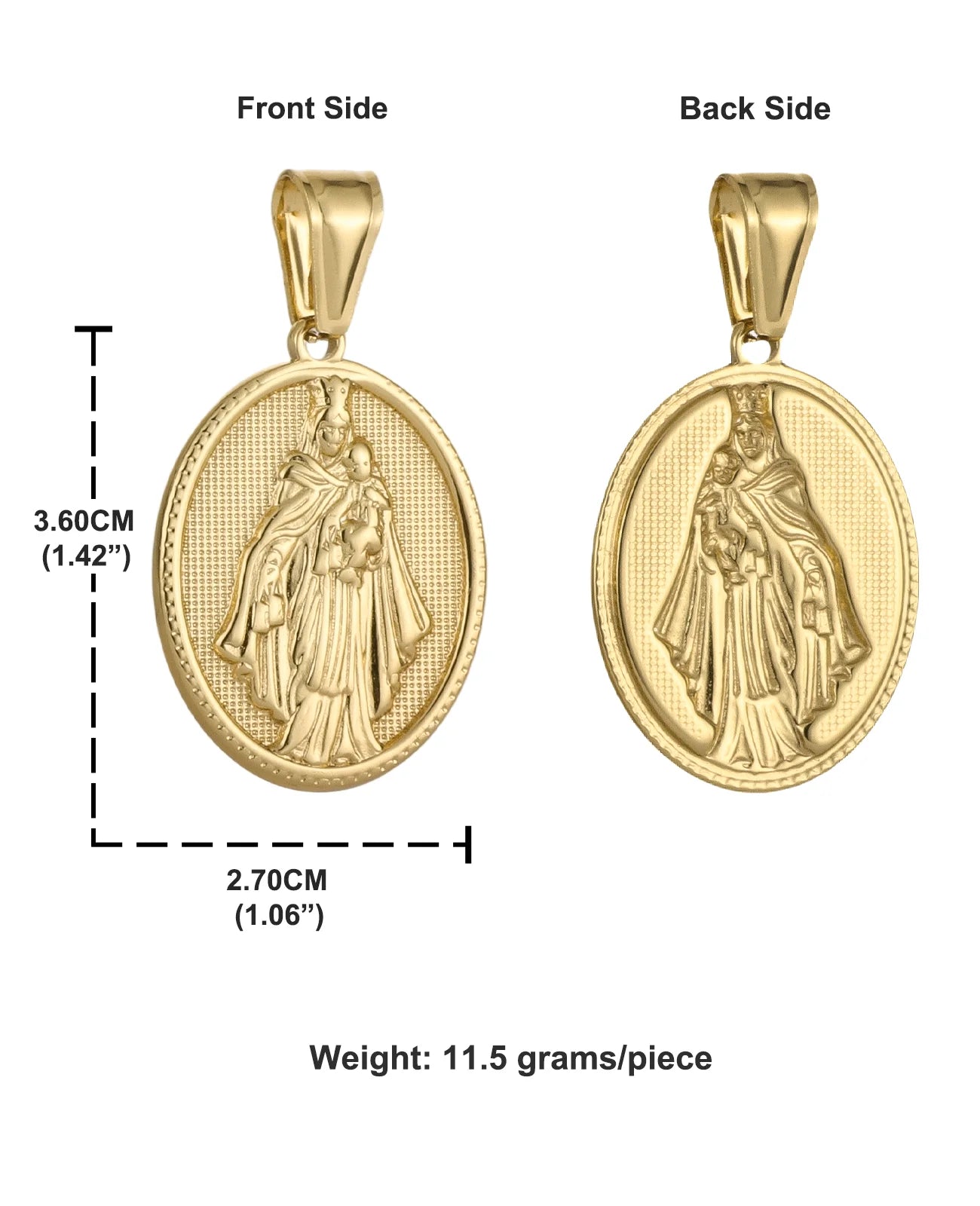 Virgin Mary Stainless Steel Pendant Necklace