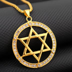 Jewish Hexagonal Star Pendant Necklace — Crystal
