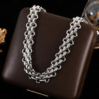 GANEMLY 316L Stainless Steel Metal Cuban Chain Necklace For Women Hip Hop Punk Waterproof 18K Gold Plated Neck Chain Jewelry