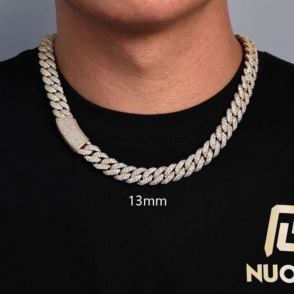 Iced Out Cuban Chain Necklace Stainless Steel 13MM