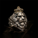 Bully Vintage Crown Lion Head Men's Ring Delicate Fashion Creative Niche Light Luxury Punk Hip Hop Rock Street Party