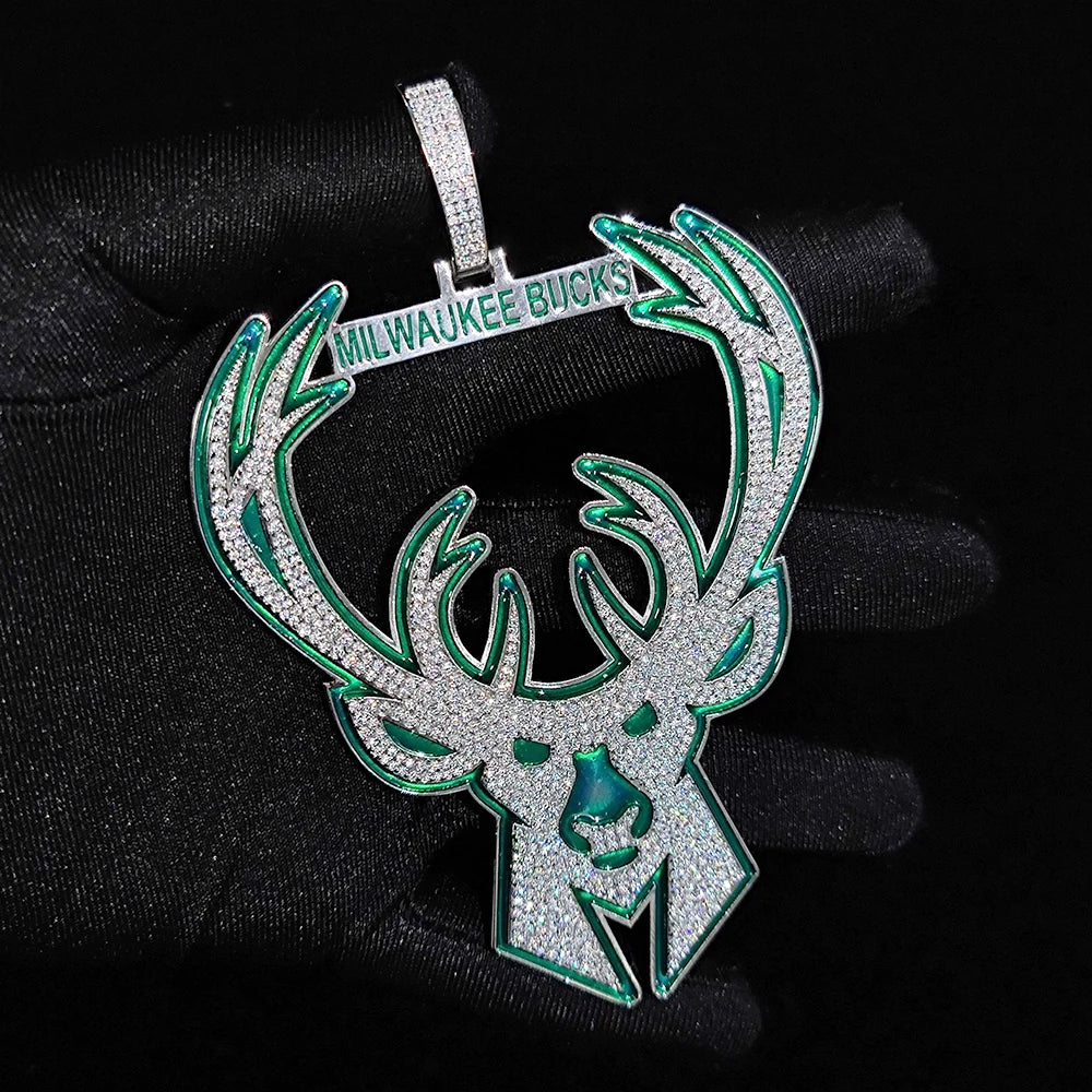 Stainless Steel Antler Pendant Necklace Name