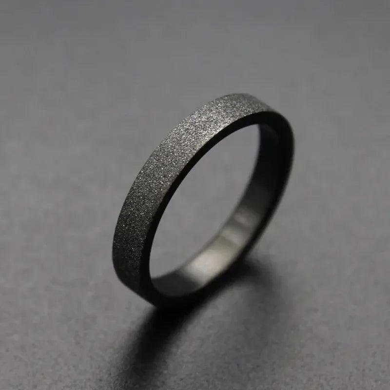 3mm 5mm Woman Men's Couple Black Titanium Ring Matte Finished Finger Ring Jewelry for Male Wedding Bands Gift