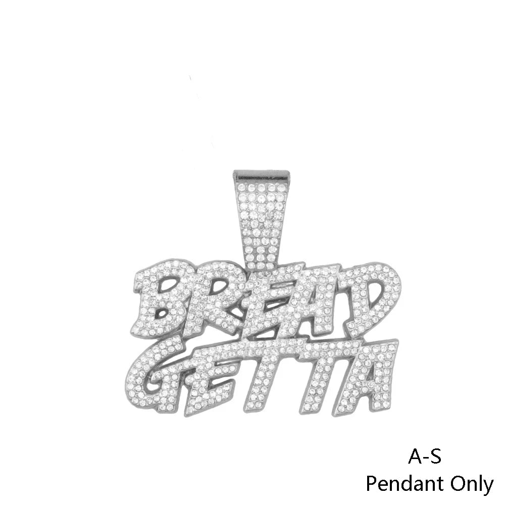Cuban Chain Letter Pendant Necklace — Zinc Alloy