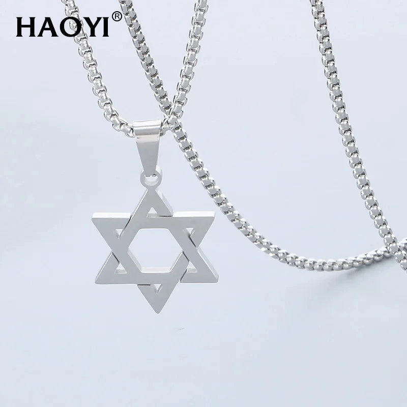 Star of David Pendant Necklace — Stainless Steel