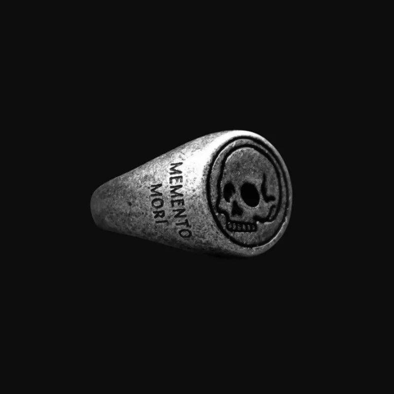 Memento Mori Ring — Stainless Steel Silver