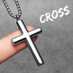 Cross Pendant Necklace Stainless Steel Minimal