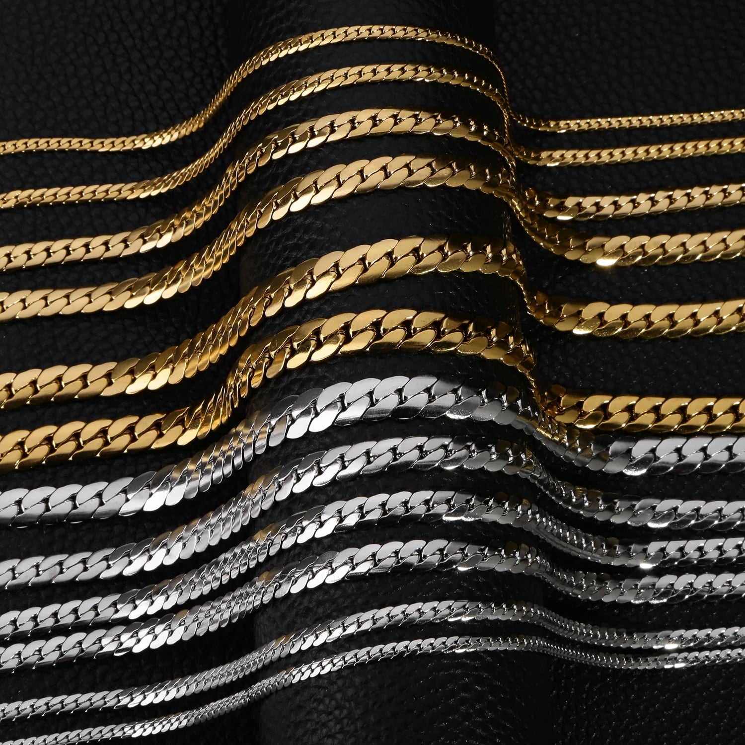 HIYEE 3MM/4MM/5MM/6MM/7MM/8MM Stainless Steel Cuban Curb Link NK Chain Necklace For Men Women Male Neck Jewelry