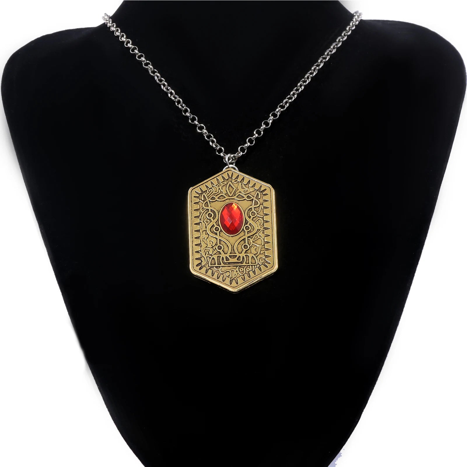 Ghost Child Heart of Damballa Vintage Ruby Necklace Ghost Child Movie Peripheral Vintage Totem Tag