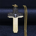 Bible Cross Stainless Steel Pendant Necklace