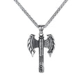 New Men's Double Axe Amulet Necklace Fashion Pendant Jewelry Personality Hip Hop Popular Accessories Small Gift