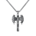 New Men's Double Axe Amulet Necklace Fashion Pendant Jewelry Personality Hip Hop Popular Accessories Small Gift