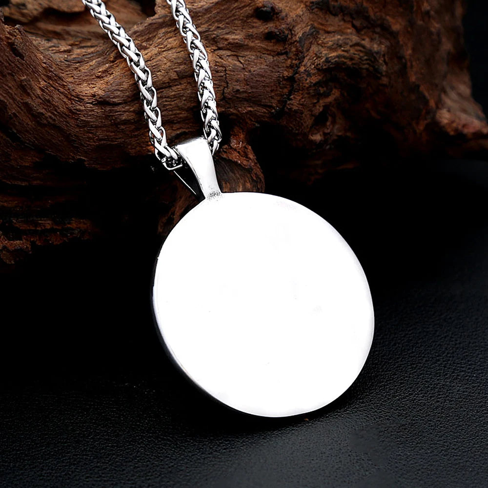 Zodiac Steel Pendant Vintage Constellation Round