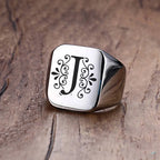 Alphabet Signet Ring — Stainless Steel
