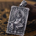 Retro Relief Yellow Jambhala Pendnat Necklace For Men Jewelry Good Luck Wealth Buddha Amulet Male Choker Accessories