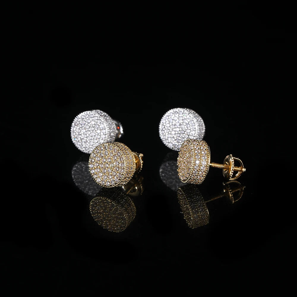 Iced Out Dollar Sign Stud Earrings Stainless Steel