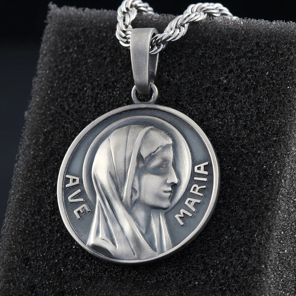 Virgin Mary Pendant — 925 Silver