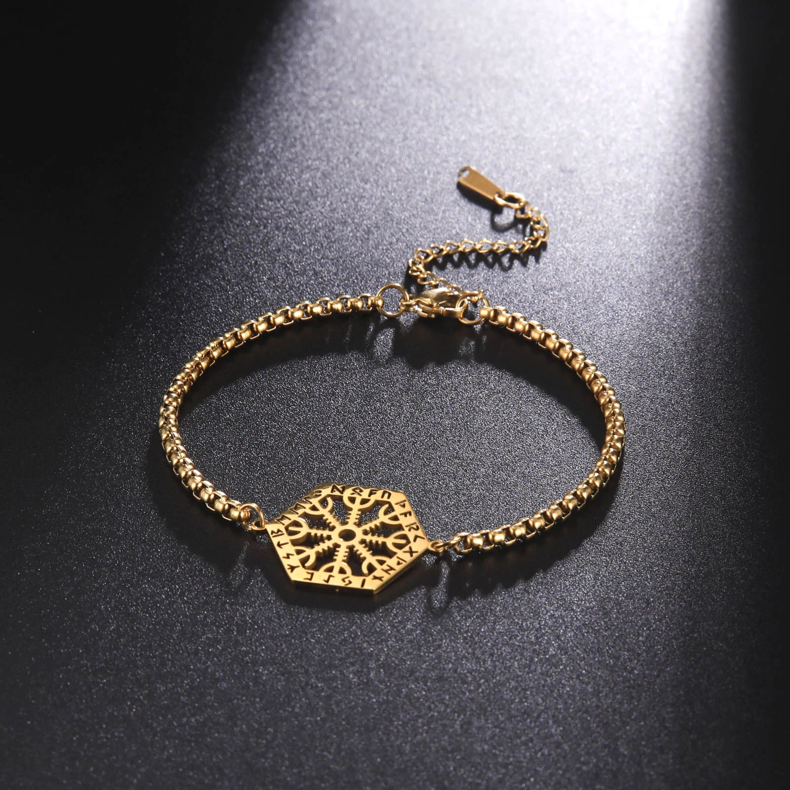 LIKGREAT Viking Vegvisir Compass Bracelet Nordic Runes Bangle Amulet Odin Scandinavian Talisman Stainless Steel Vintage Jewelry
