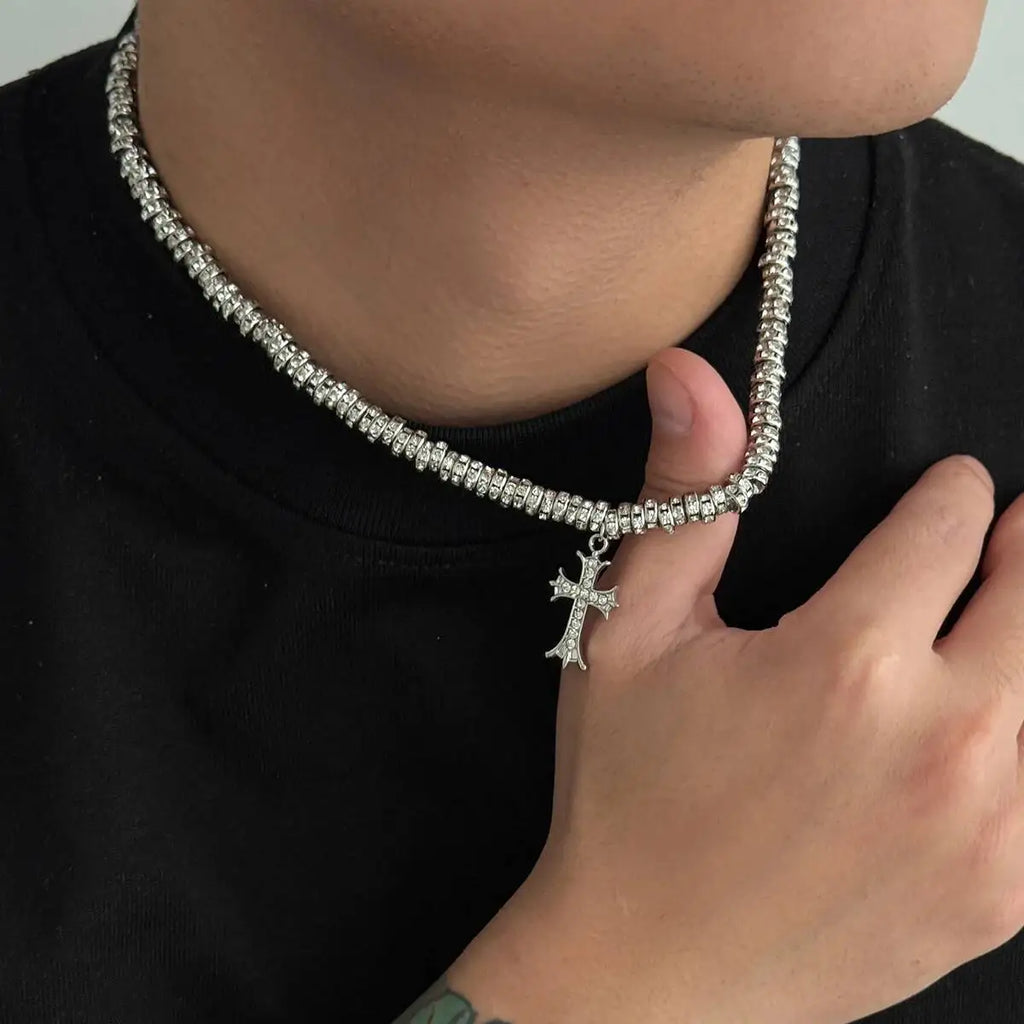 Irregular Jesus Cross Pendant — Silver