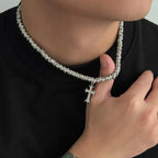 Irregular Jesus Cross Pendant — Silver