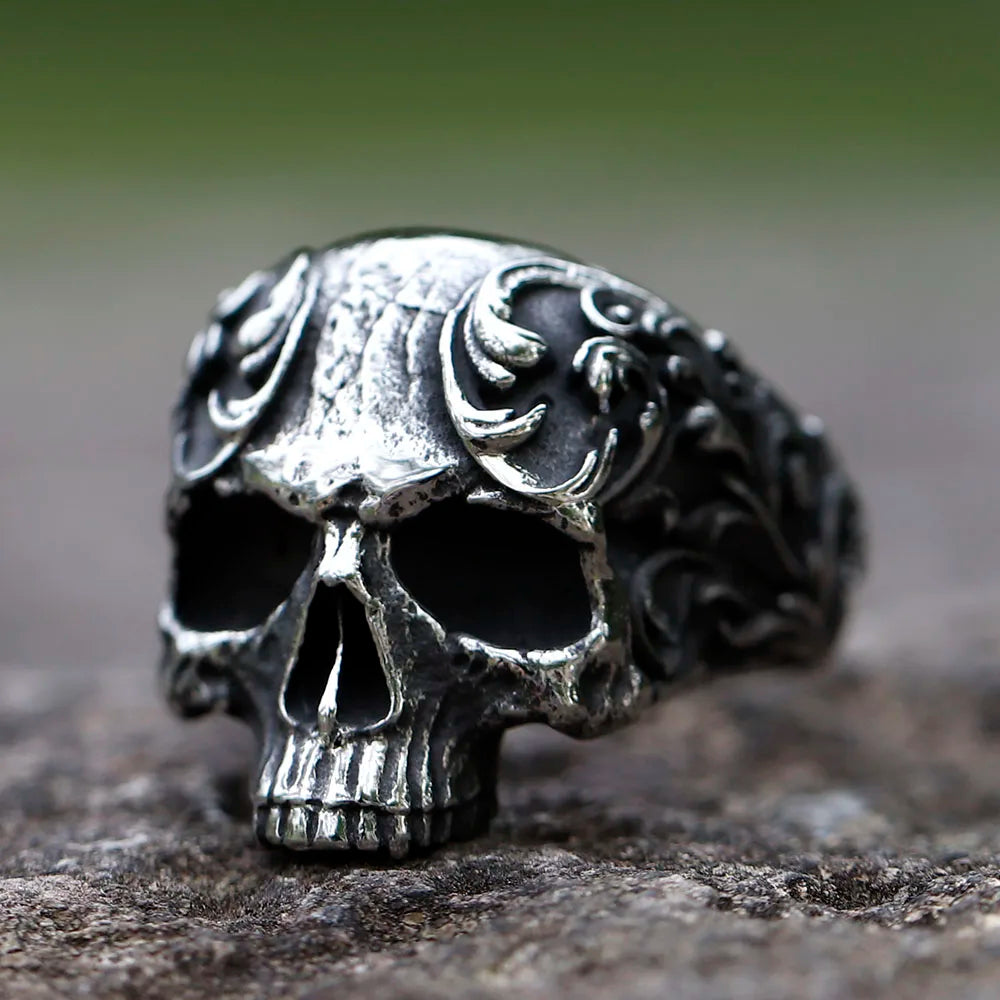 NEW Men's 316L Stainless-Steel Rings Retro Skull Head Vintage Gothic Punk High-Quality Jewelry Gifts Free Shipping