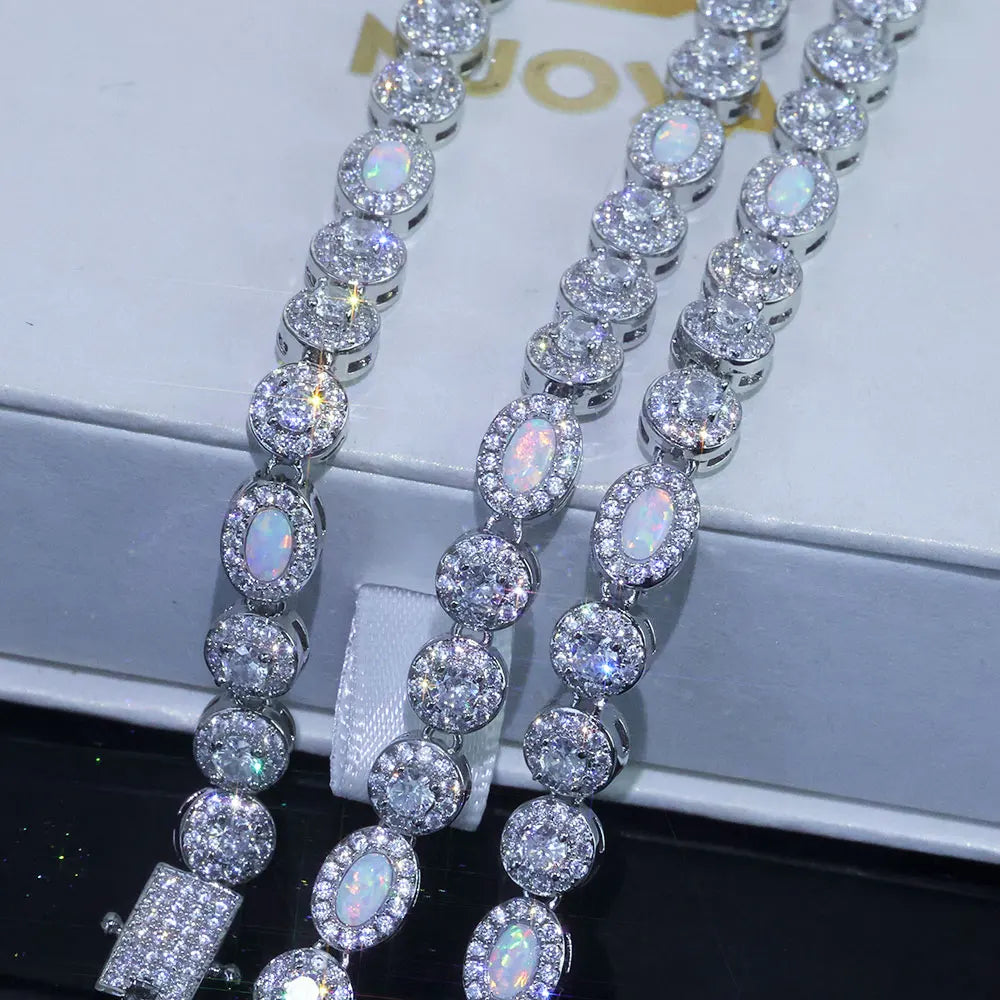 925 Silver VVS Moissanite Tennis Chain Necklace