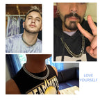 Miami Cuban Chains For Men Hip Hop Jewelry Silver Color Thick Stainless Steel Big Chunky Necklace 13mm/16mm/19mm/21mm