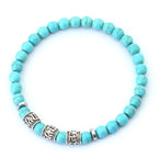 Vintage Mens Bracelet Beaded Om Mani Padme Hum Mantra Braslet Viking Jewelry Accessories Natural Lava Tiger Eyes Stone