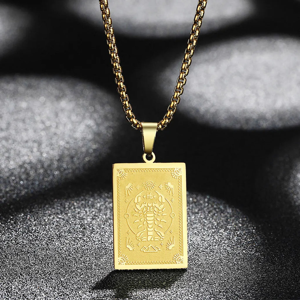 Zodiac Sign Capricorn Pendant Necklace for Women Men 12 Constellation Jewelry Choker Charm Chain Birthday Gift Female Collar