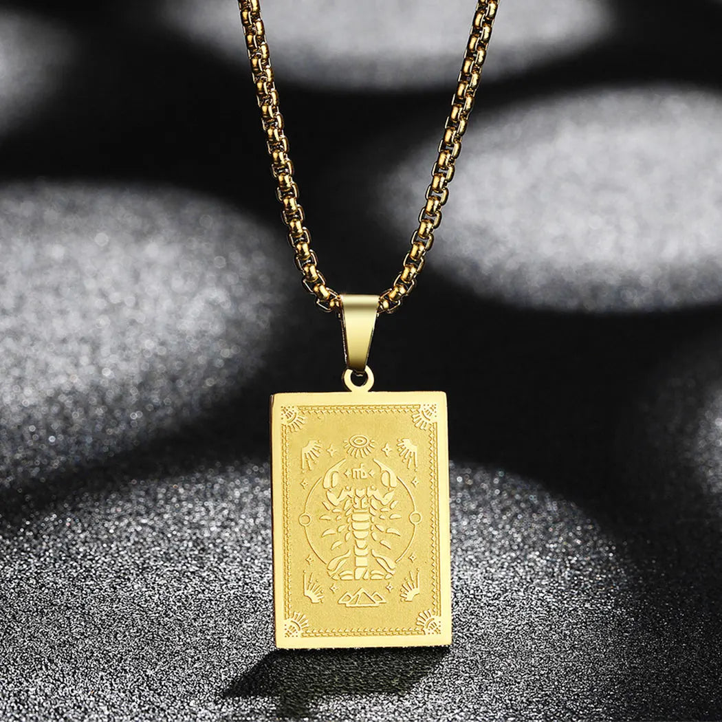 Zodiac Sign Capricorn Pendant Necklace for Women Men 12 Constellation Jewelry Choker Charm Chain Birthday Gift Female Collar