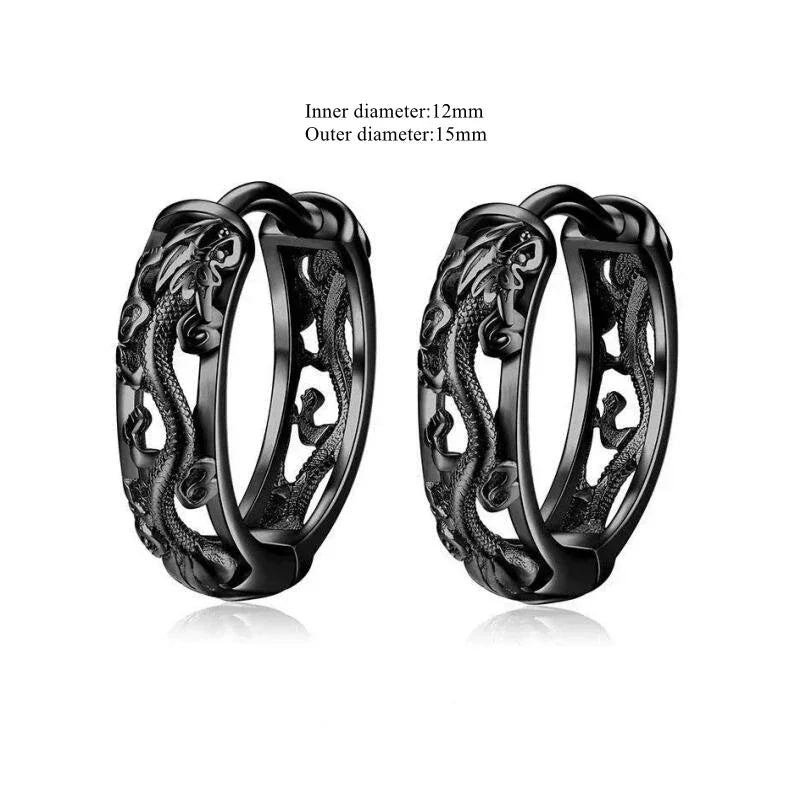 Gothic Spiked Hoop Earrings Small Textured Huggie — Two-Tone