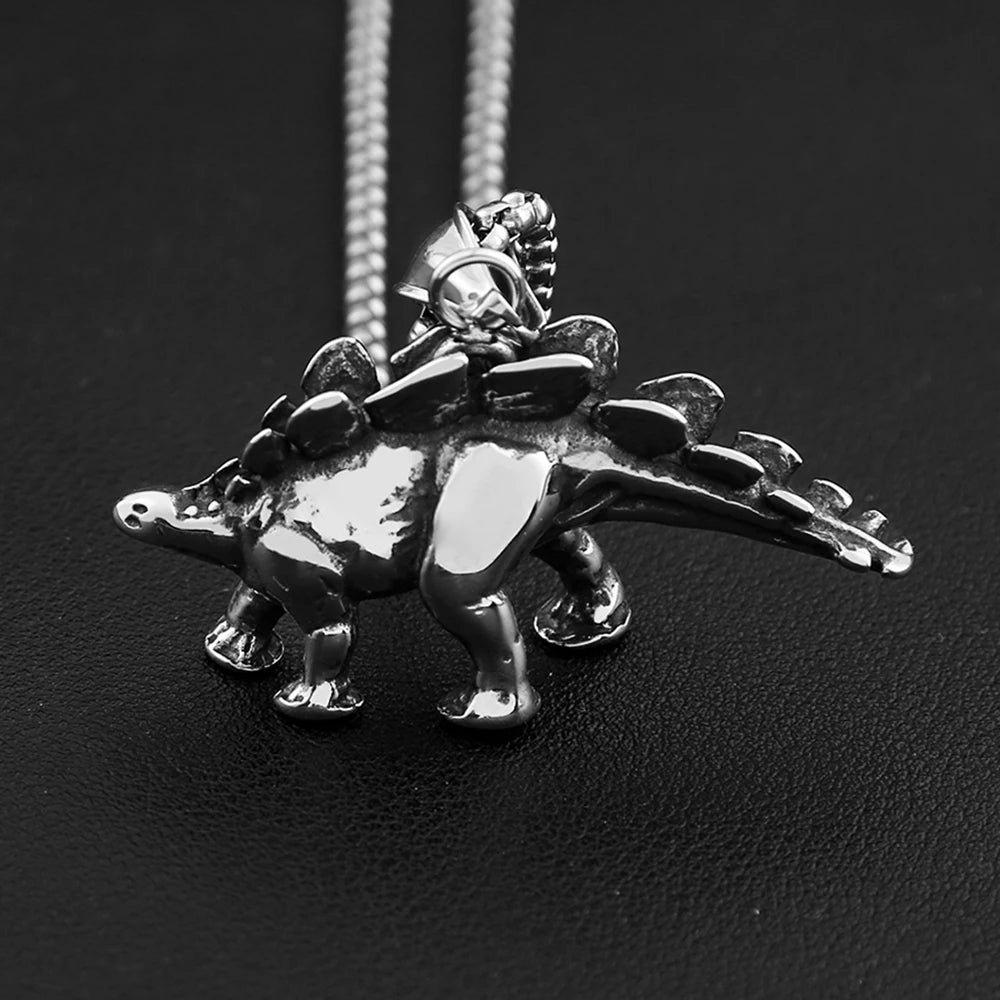 Dinosaur Pendant — Stainless Steel